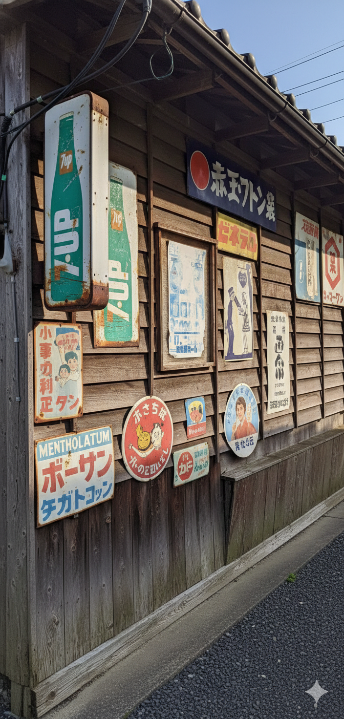 【昭和レトロ】ホーロー看板のアイキャッチ効果｜記憶に刻まれた失われた街の風景を読み解く