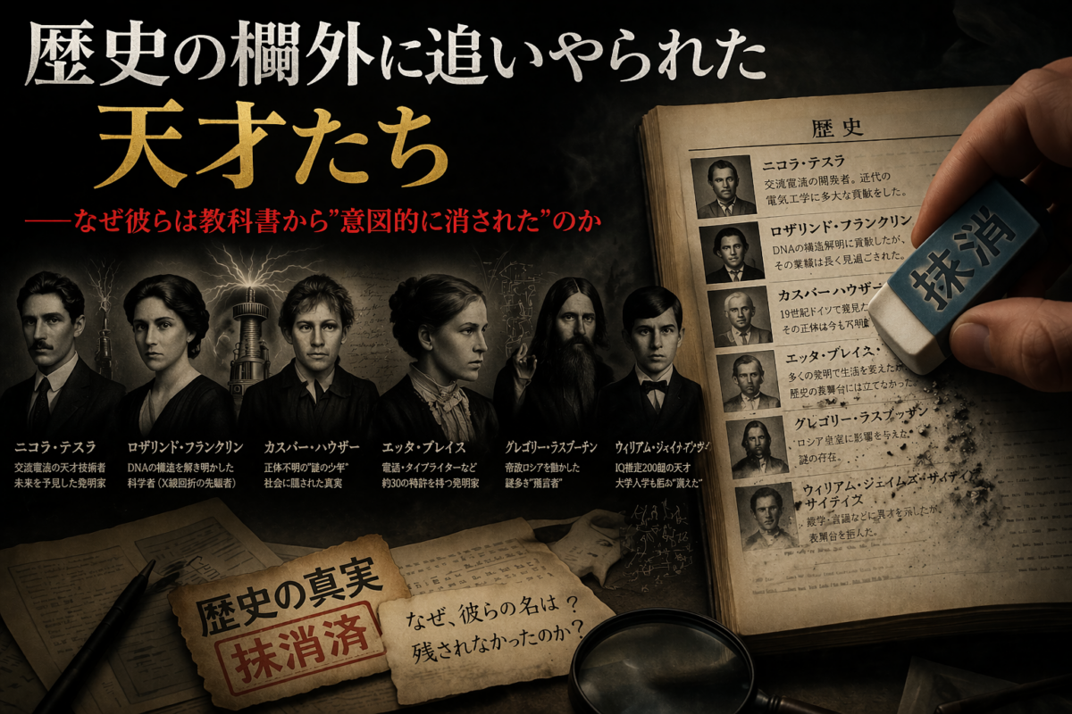 歴史の欄外に追いやられた天才たち――なぜ彼らは教科書から”意図的に消された”のか